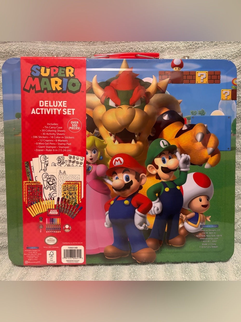 Nintendo Super Mario Deluxe Activity Set - Red, Pink, Yellow, Blue